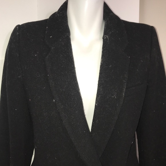 Zara Black Classic Wool Buttoned Long Trench Coat - Picture 11 of 16